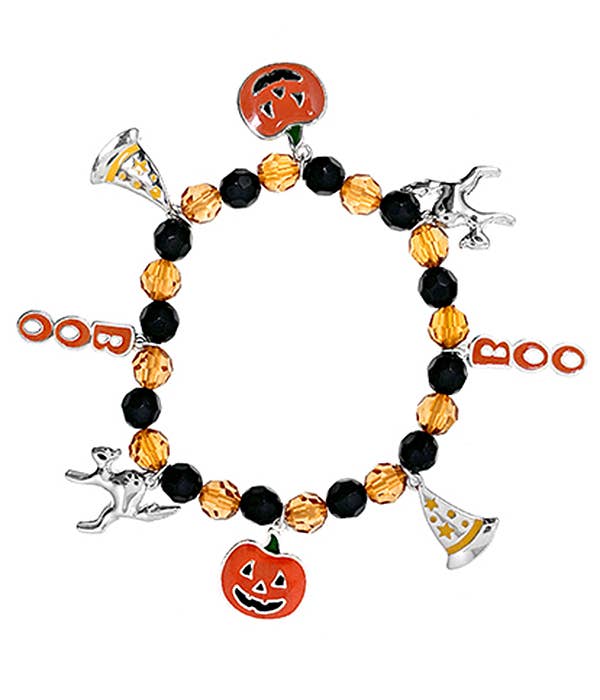 HALLOWEEN THEME CHARM STRETCH BRACELET