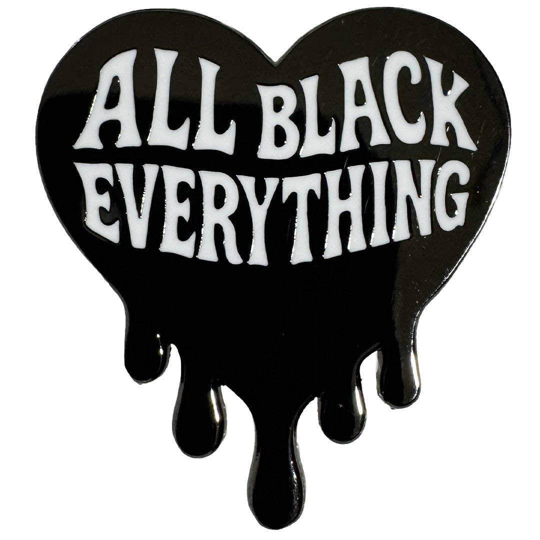 All Black Everything Heart Enamel Pin