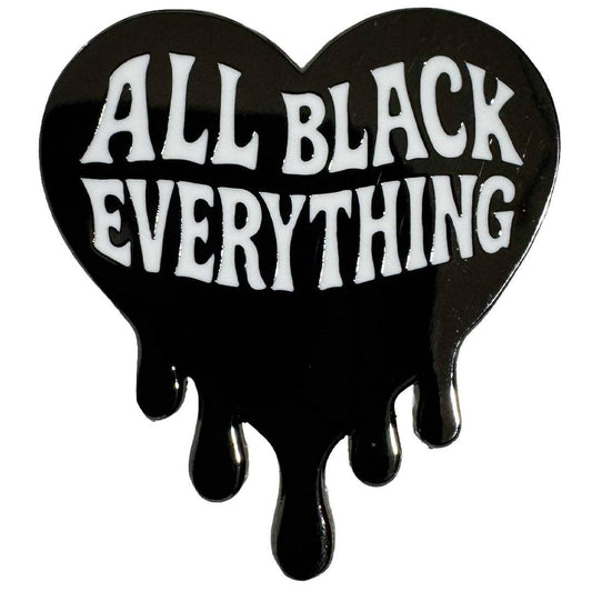 All Black Everything Heart Enamel Pin