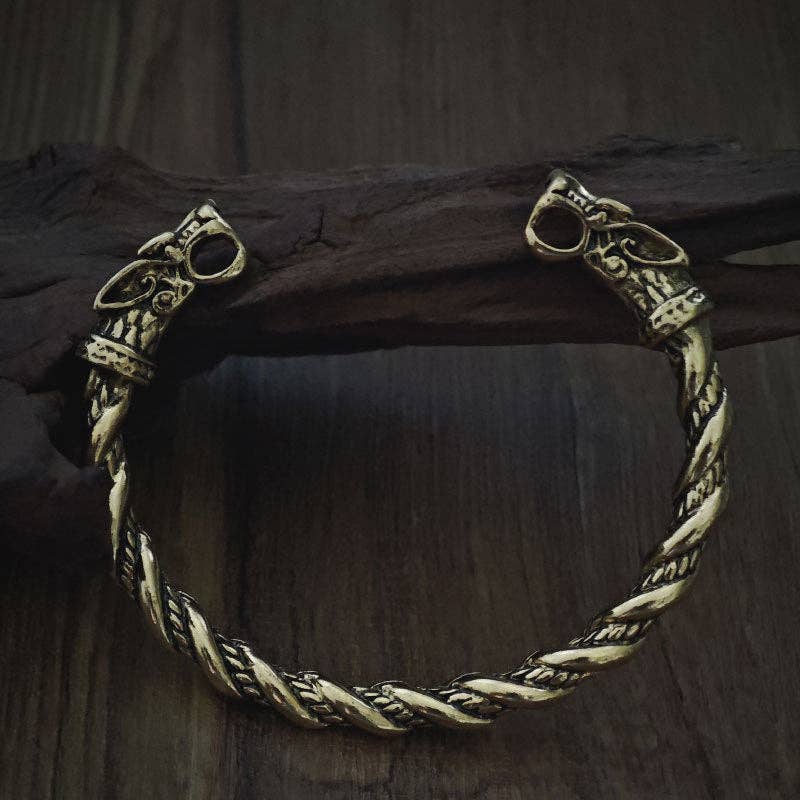Viking Wolf Head Bracelet