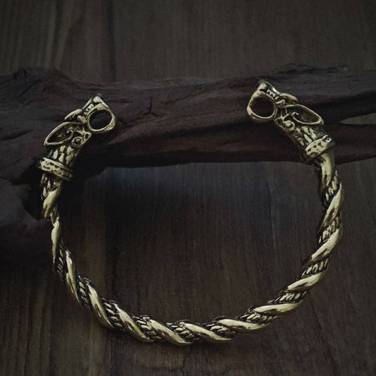 Viking Wolf Head Bracelet