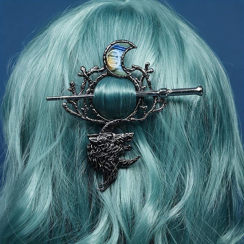 Vintage Viking Wolf Hairpin Alloy Hair Accessories