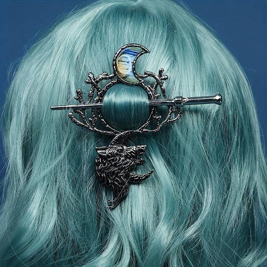 Vintage Viking Wolf Hairpin Alloy Hair Accessories