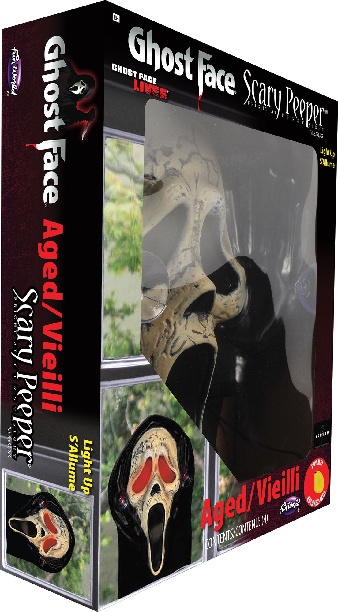 Light Up Ghost Face Aged Window Peeper