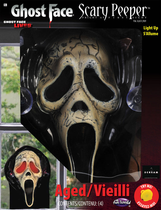 Light Up Ghost Face Aged Window Peeper