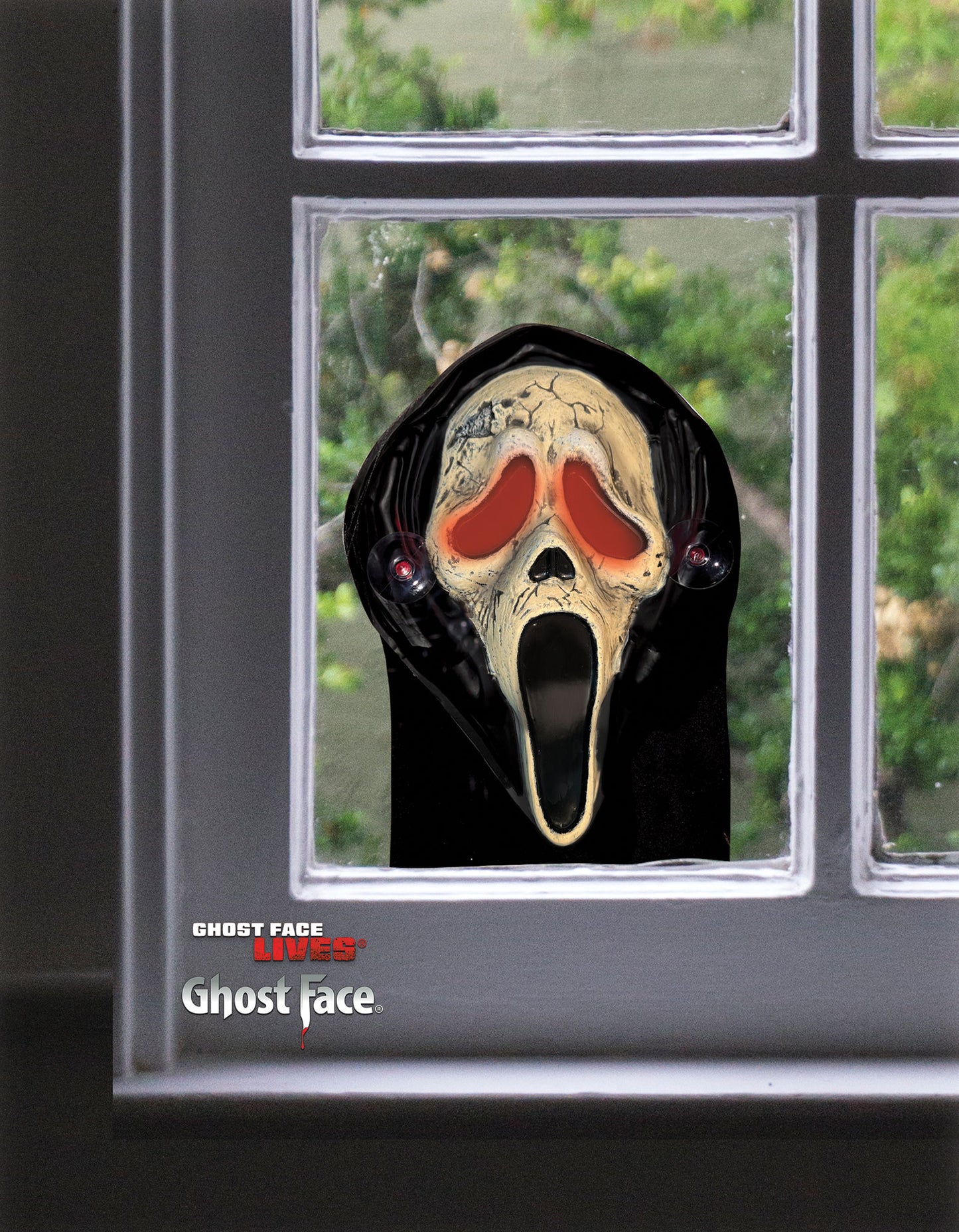 Light Up Ghost Face Aged Window Peeper