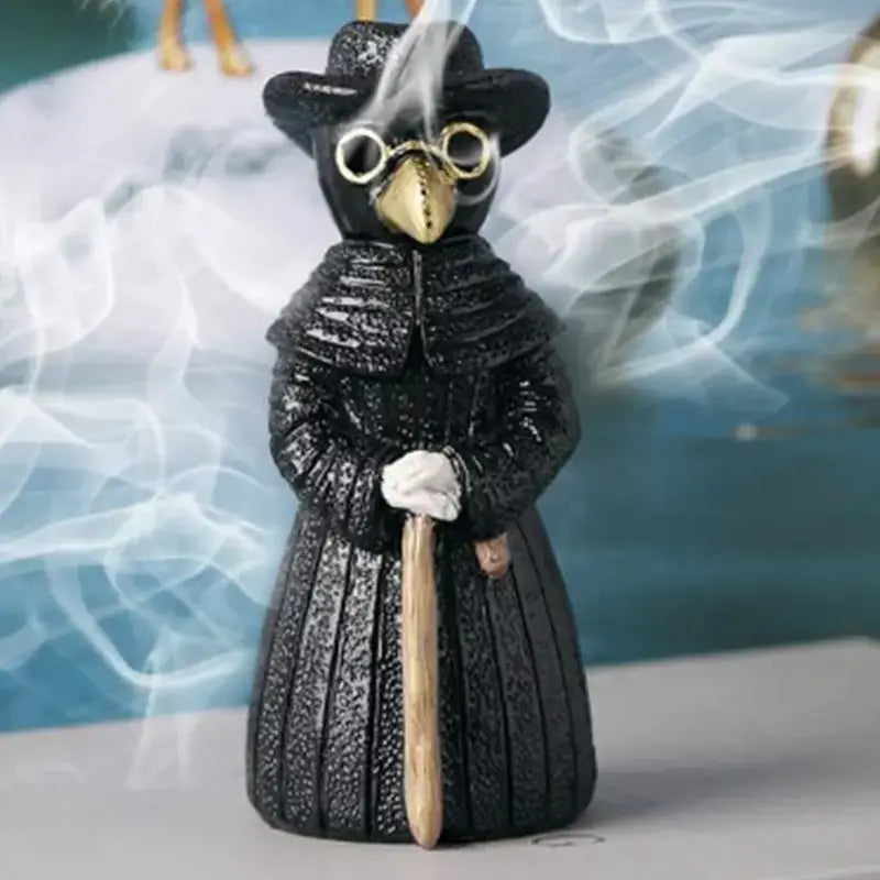 Dark Plague Doctor Raven Incense Burner – Halloween Decor