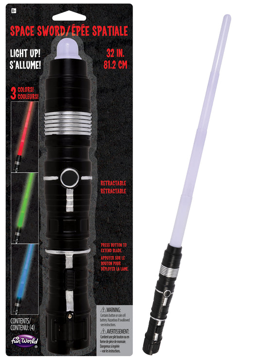 32" Retractable Light Up Space Sword