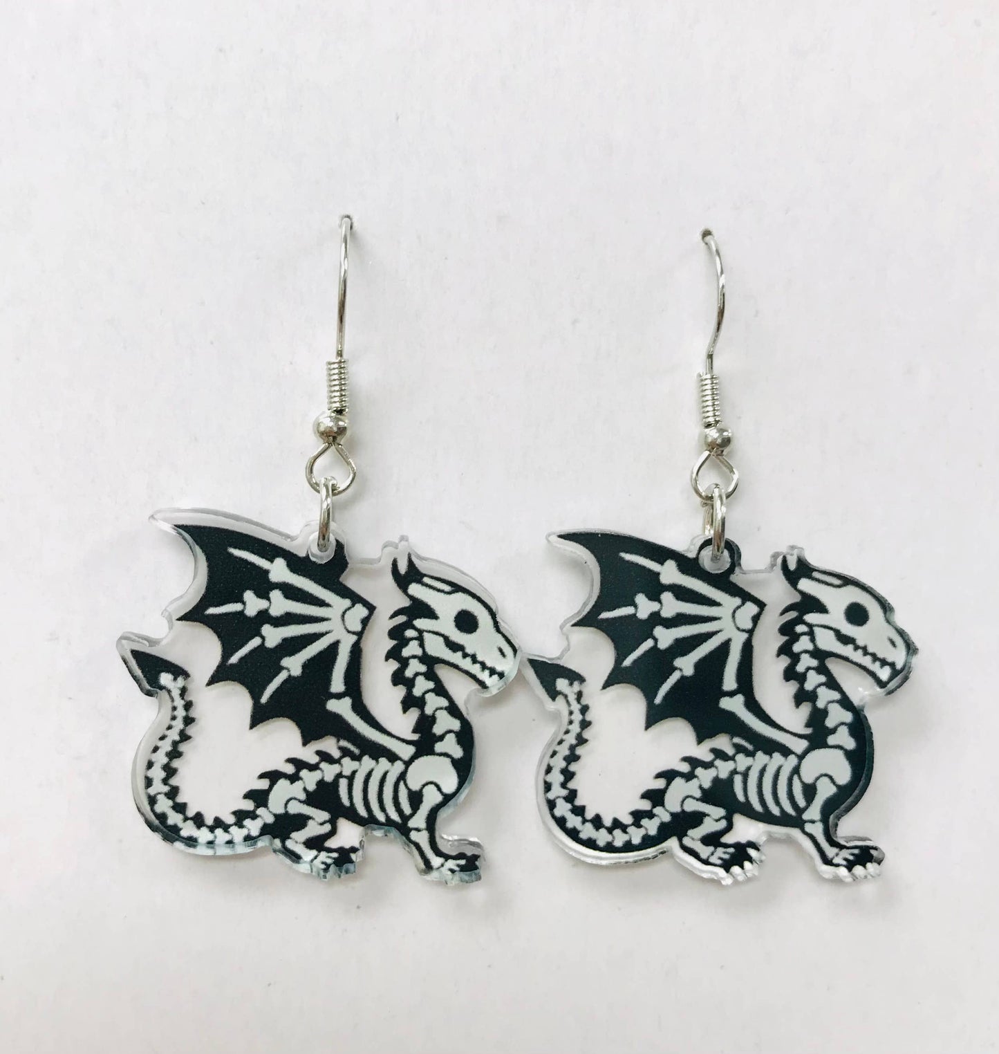 Cute Dragon Skeleton Earrings