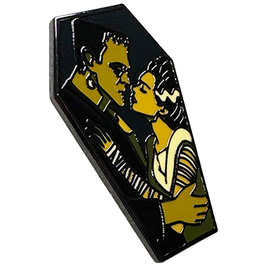 Frankenstein and His Bride Enamel Pin