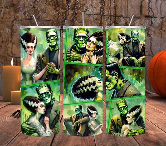 Frankenstein & Bride 20 oz Skinny Tumbler