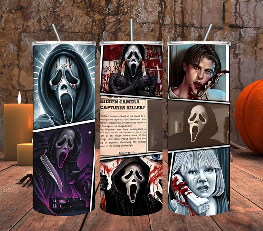 Ghost Face Collage 20 oz Skinny Tumbler