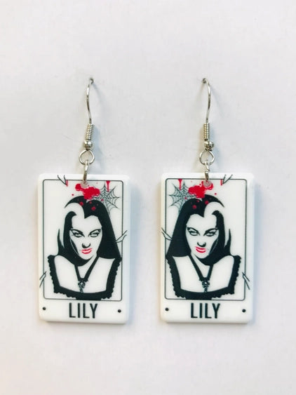 Tarot Card Earrings: Elvira, Lily, or Wednesday Earrings