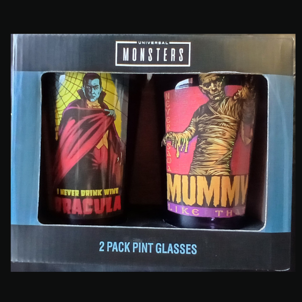 Dracula & Mummy Pint Glasses