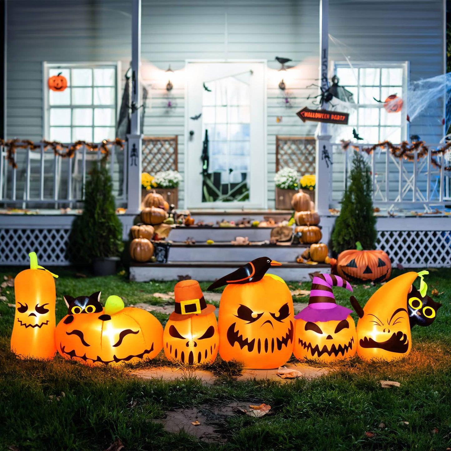 7FT Halloween Inflatable - Pumpkin Row