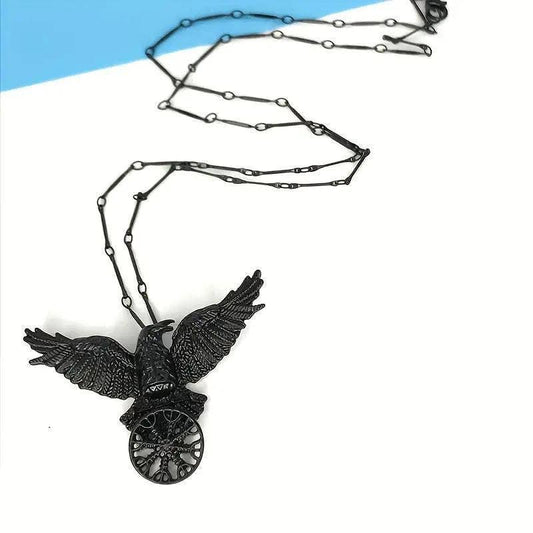 Viking Raven Pendant Necklace