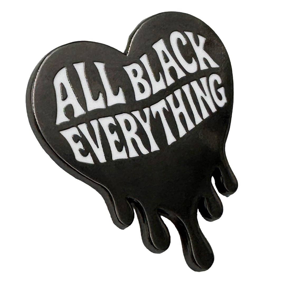 All Black Everything Heart Enamel Pin