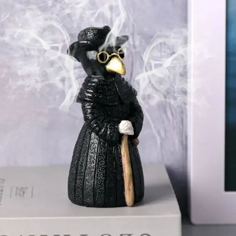 Dark Plague Doctor Raven Incense Burner – Halloween Decor