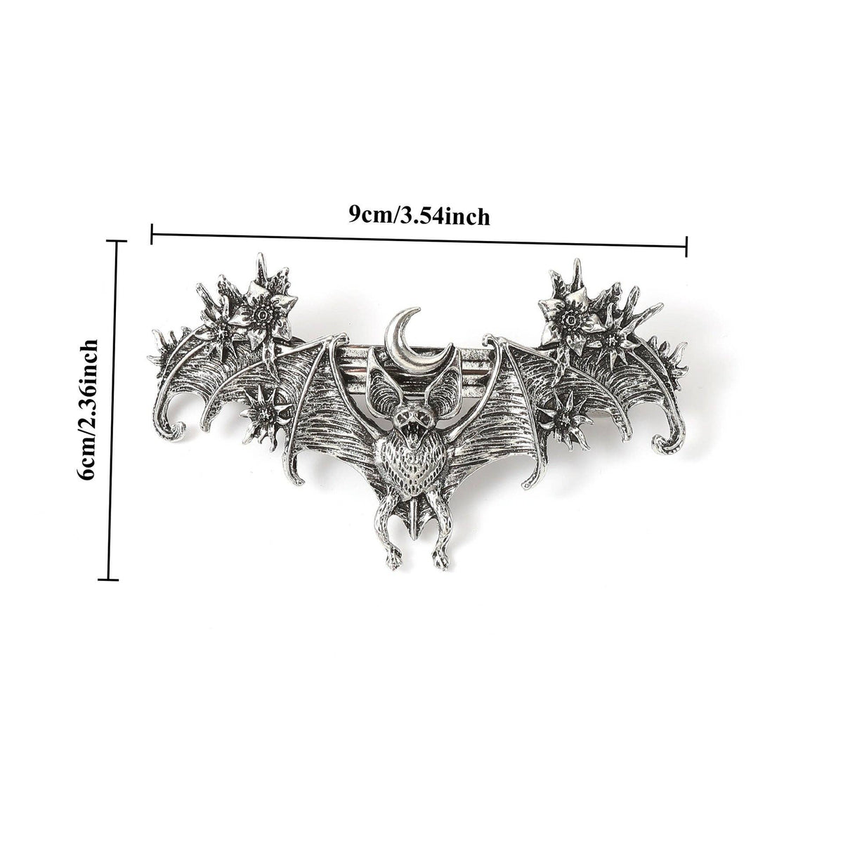 Vintage Gothic Moon Bat Hair Clip Alloy Spring Hairpin