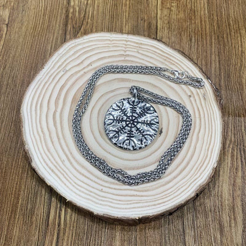 Vintage Compass Rune Pendant Necklace