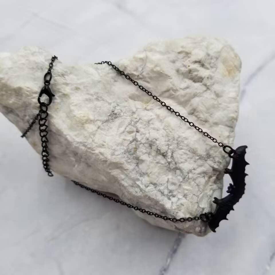 Halloween Black Bat Necklace