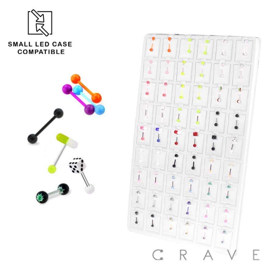 54 PCS OR 72 PCS OF ASSORTED BODY JEWELRY TRAY