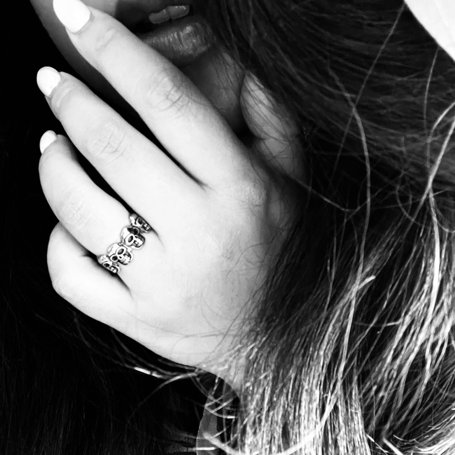 Stainless Steel Multi Skull Statement Ring