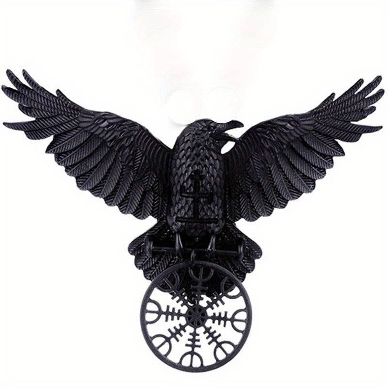 Vintage Viking Large Black Crow Hair Clip