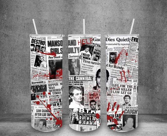 True Crime Newspaper Tumbler