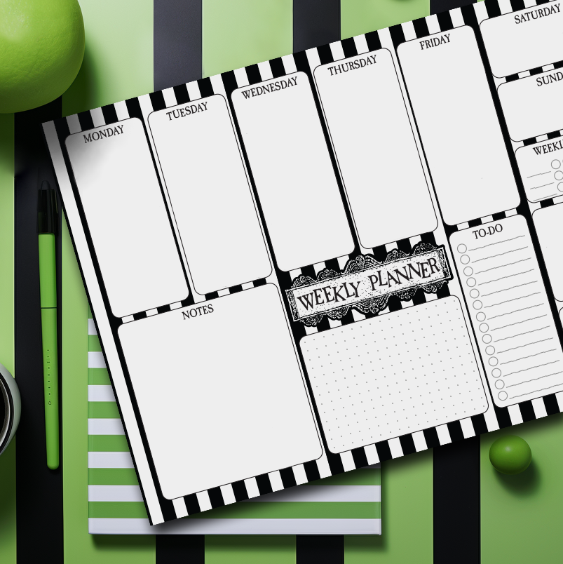 Beetlejuice A4 Week-to-View Desk Planner