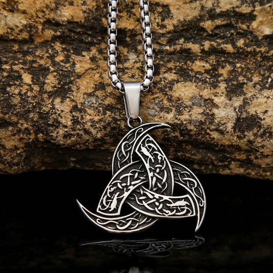 Viking Style Totem Triangular Necklace