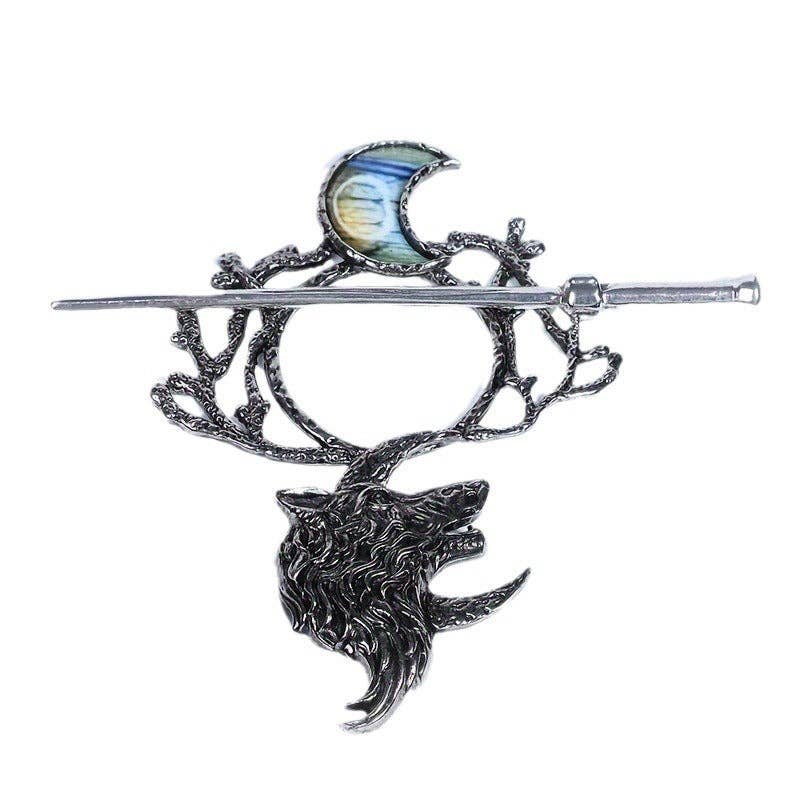 Vintage Viking Wolf Hairpin Alloy Hair Accessories