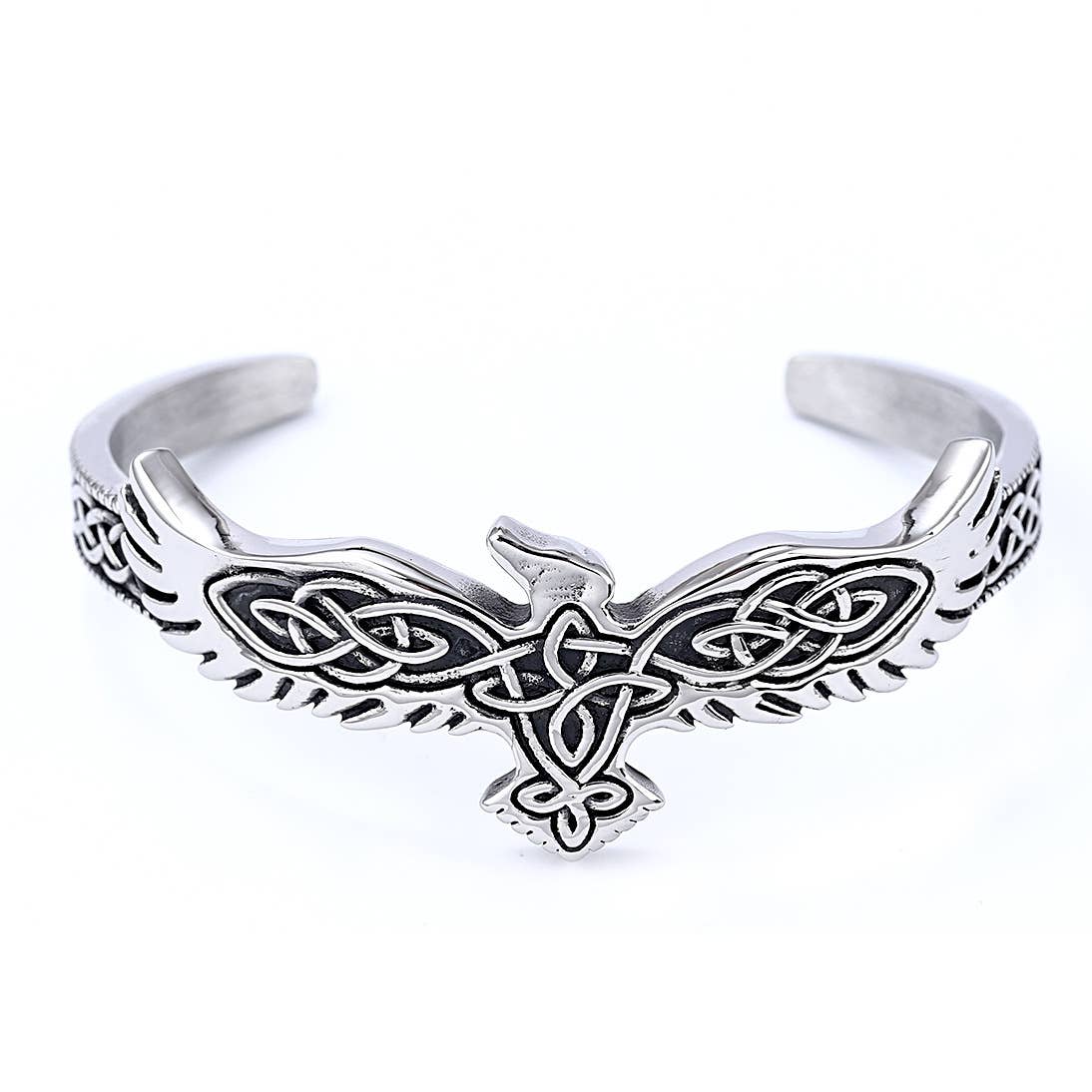 Eagle Viking Knot Titanium Steel Open Bracelet