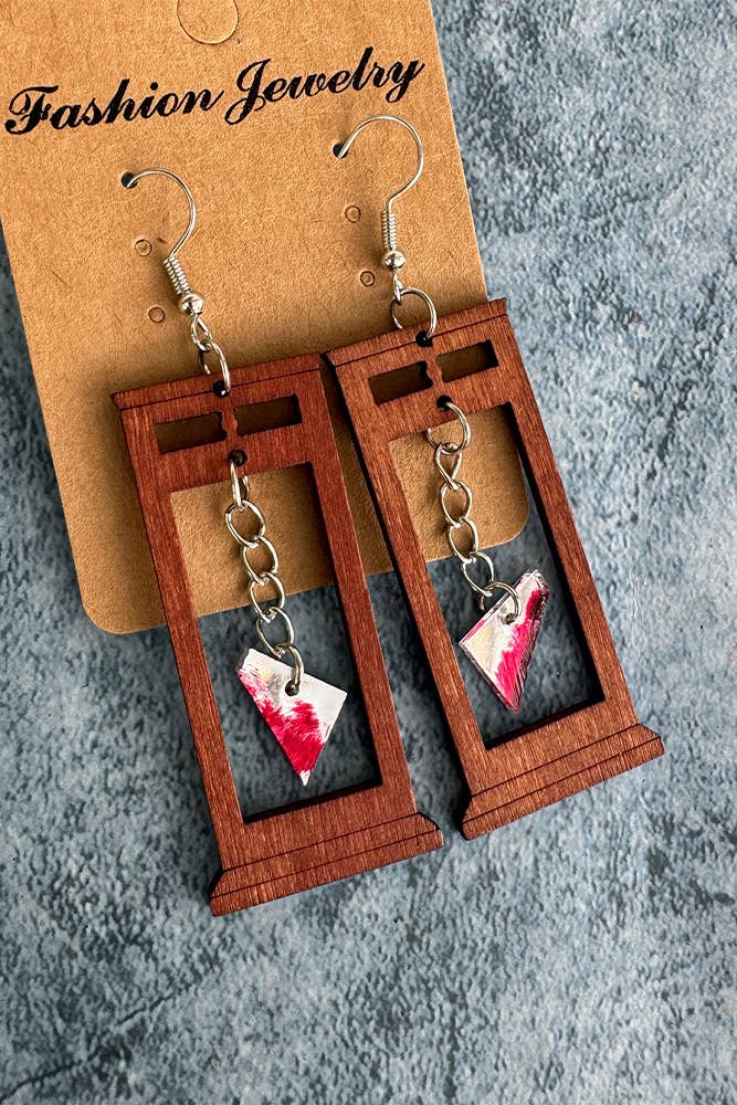 Wooden  Guillotine Earrings