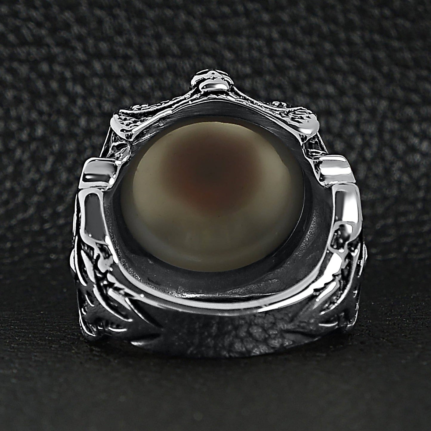 Gothic Clawed Brown Eyeball Statement Ring