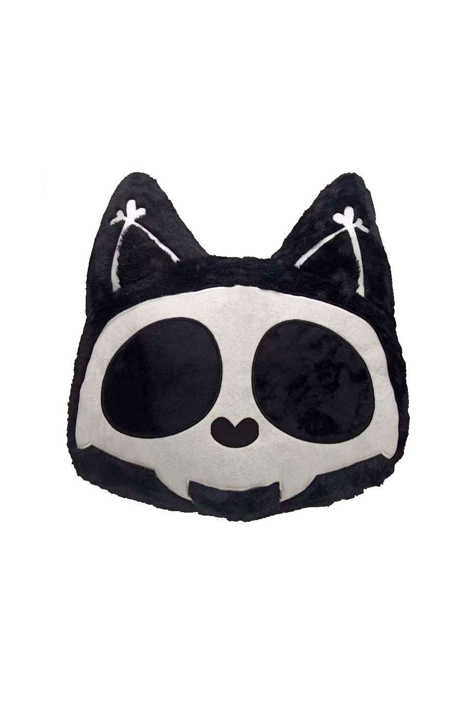 Skelekitty Throw Pillow