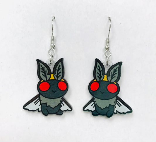 Acrylic Cute Cryptid  Mothman Earrings