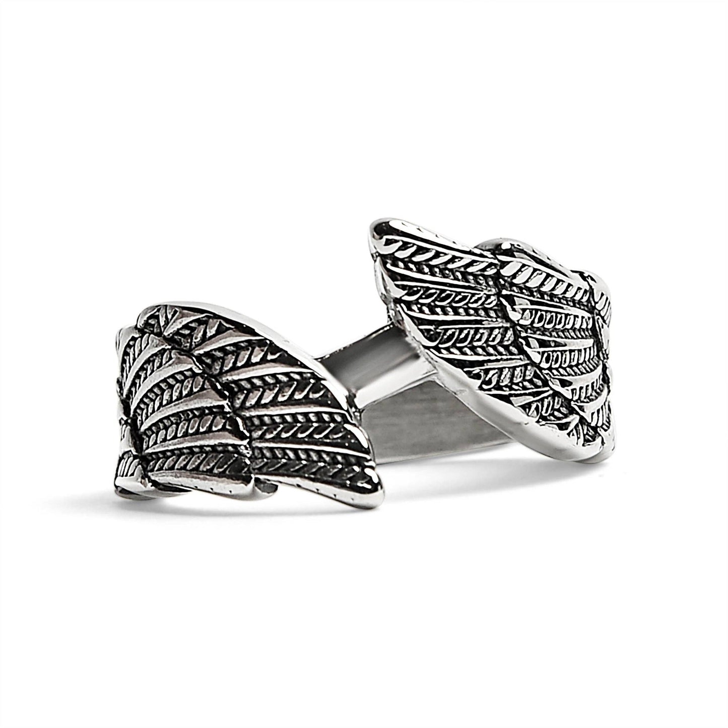 Stainless Steel Angel Wings Ring