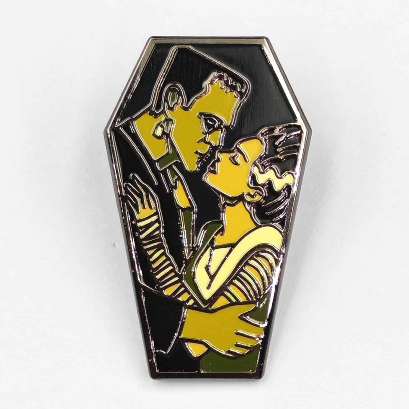 Frankenstein and His Bride Enamel Pin