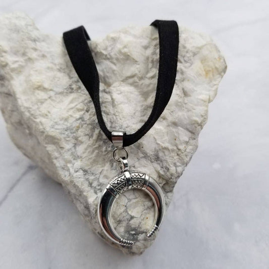 Black Gothic Choker Moon Necklace