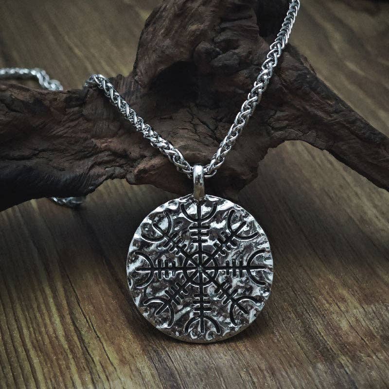 Vintage Compass Rune Pendant Necklace