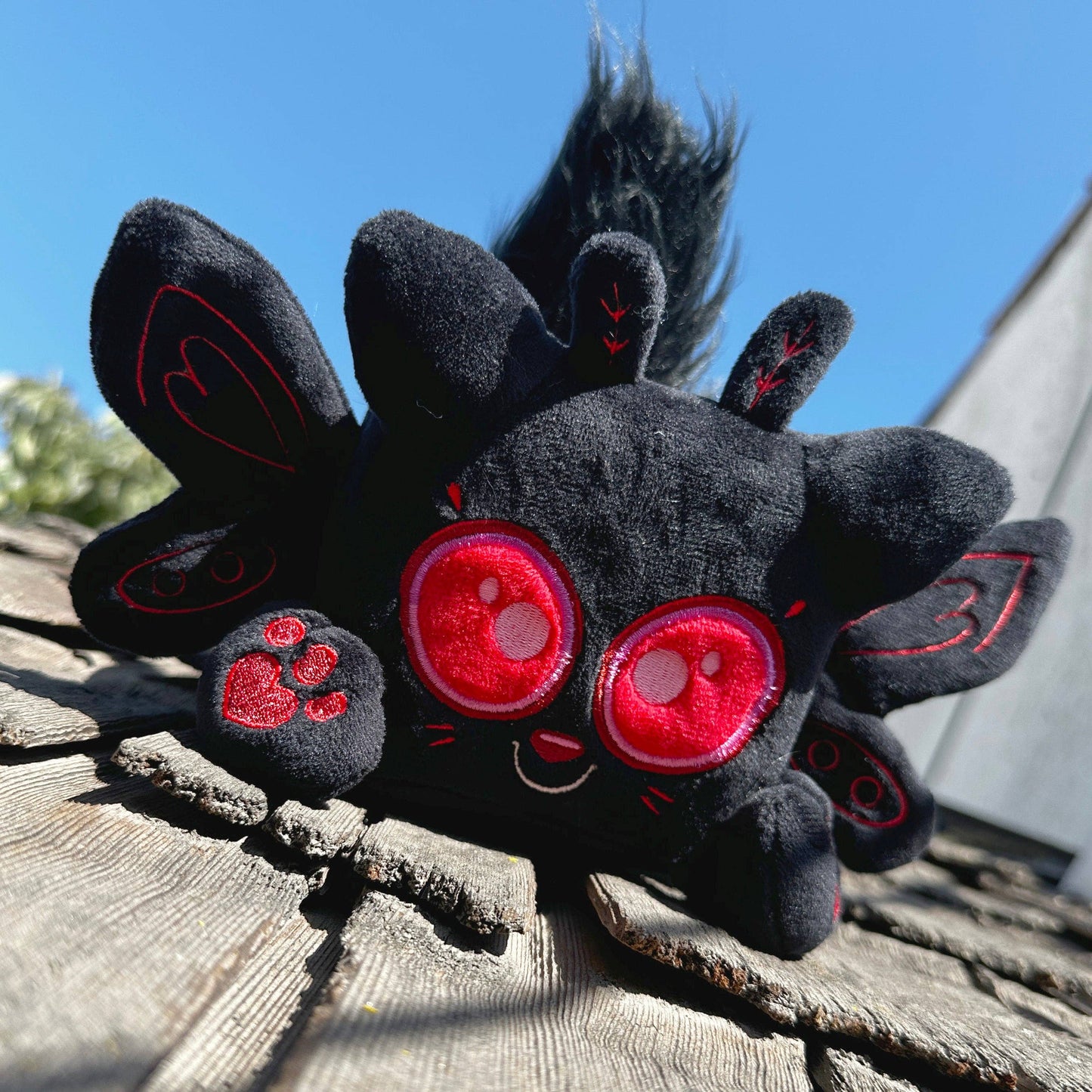 Mothman-Kat signature size plushie