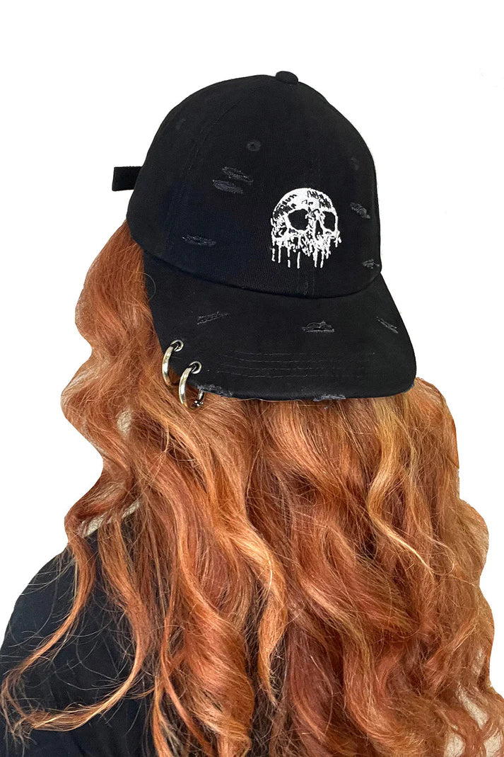 Skull Drip Pierced Baseball Cap