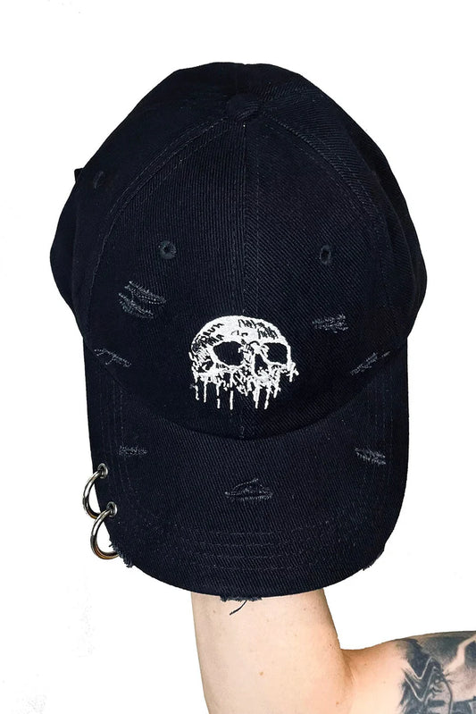 Skull Drip Pierced Baseball Cap