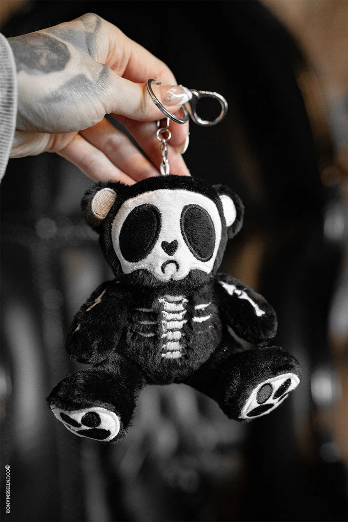 Grumpy Bones Bear Plush Keychain
